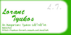 lorant tyukos business card